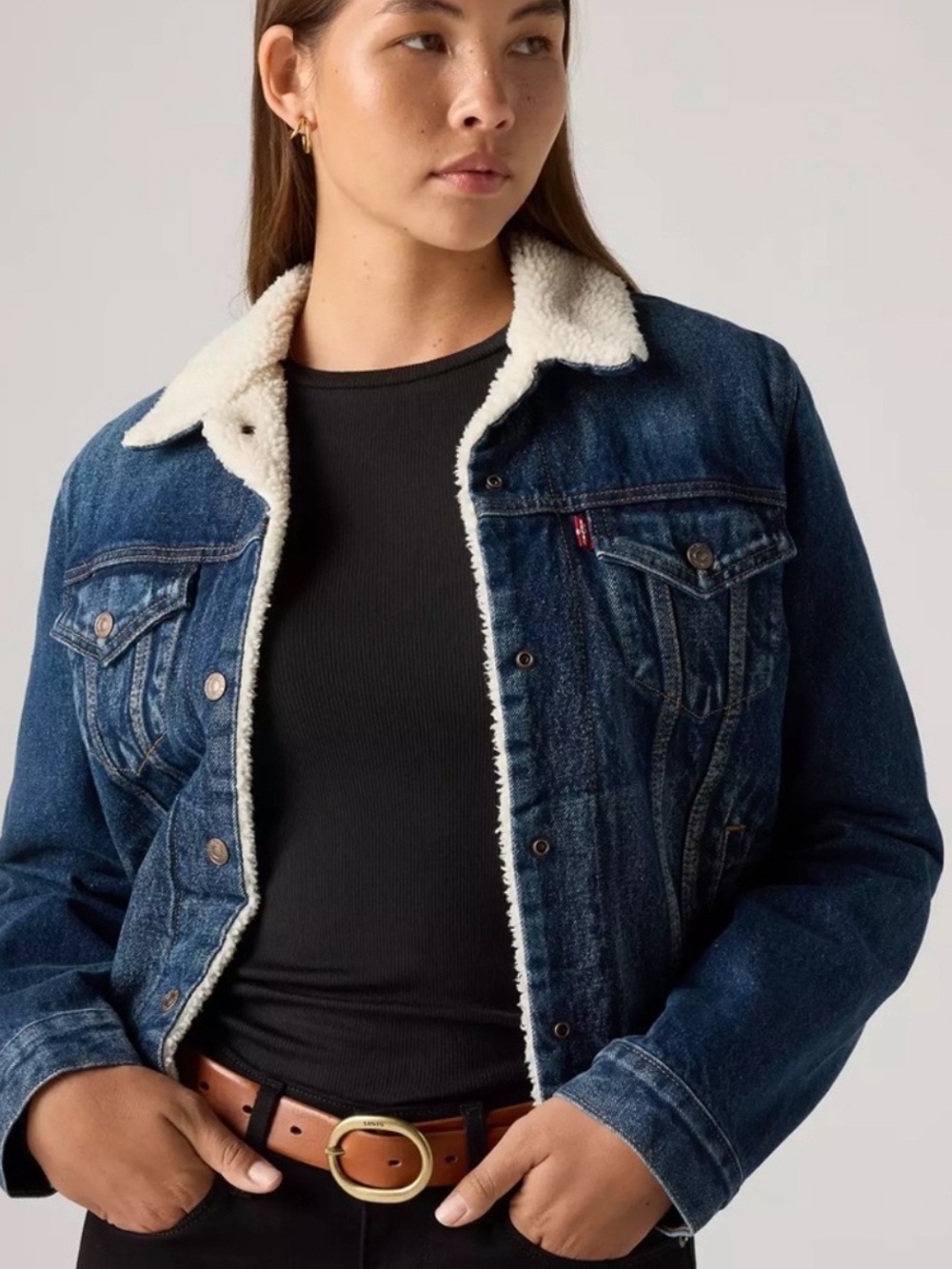 Levi’s Sherpa Denim Trucker Jacket Sz Large